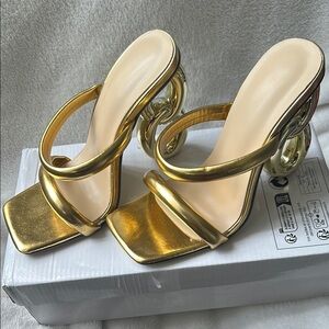 Elegant Gold Women's Heels